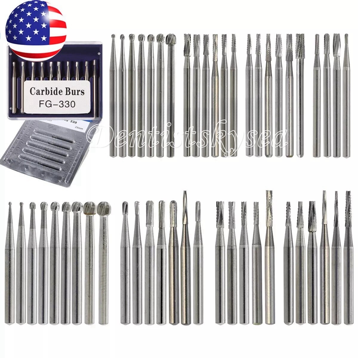 Carbide Bur Friction Grip Surgical for High Speed Handpiece Dental Tungsten