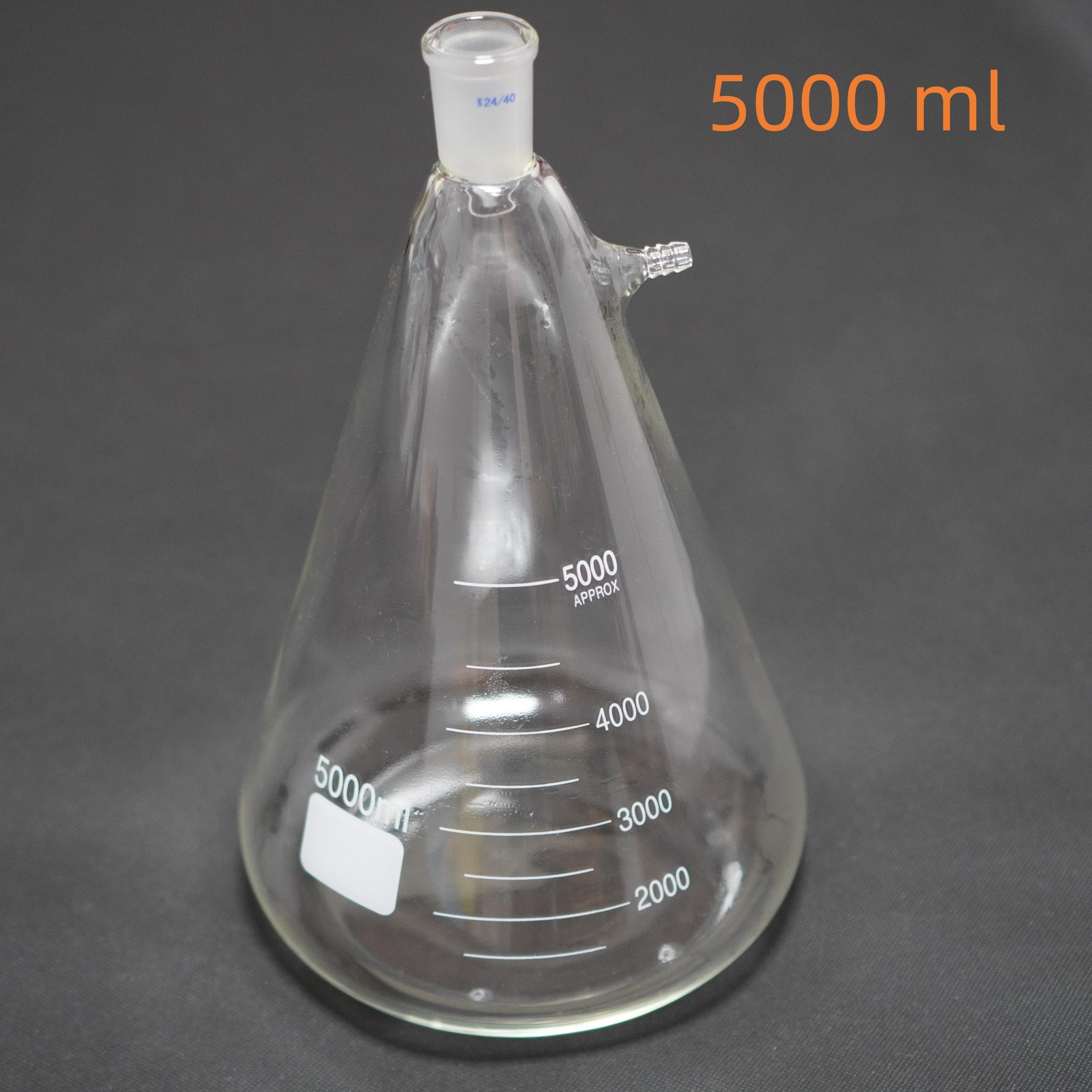 5000 ml lab glass buchner filtering flask 24/40 heavy wall Erlenmeyer flask