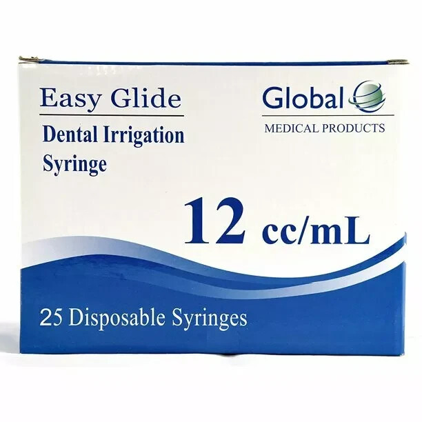 12-600 Syringes, GPS Dental Irrigation Syringes 12cc with Measurement Curved Tip