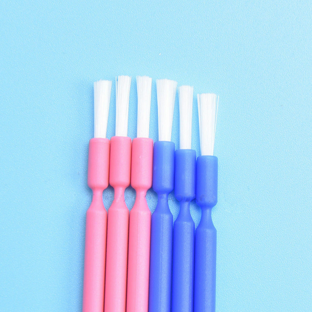 100 Pcs Dental Oral Disposable Micro Brush Applicator Bendable Long Shank Pink