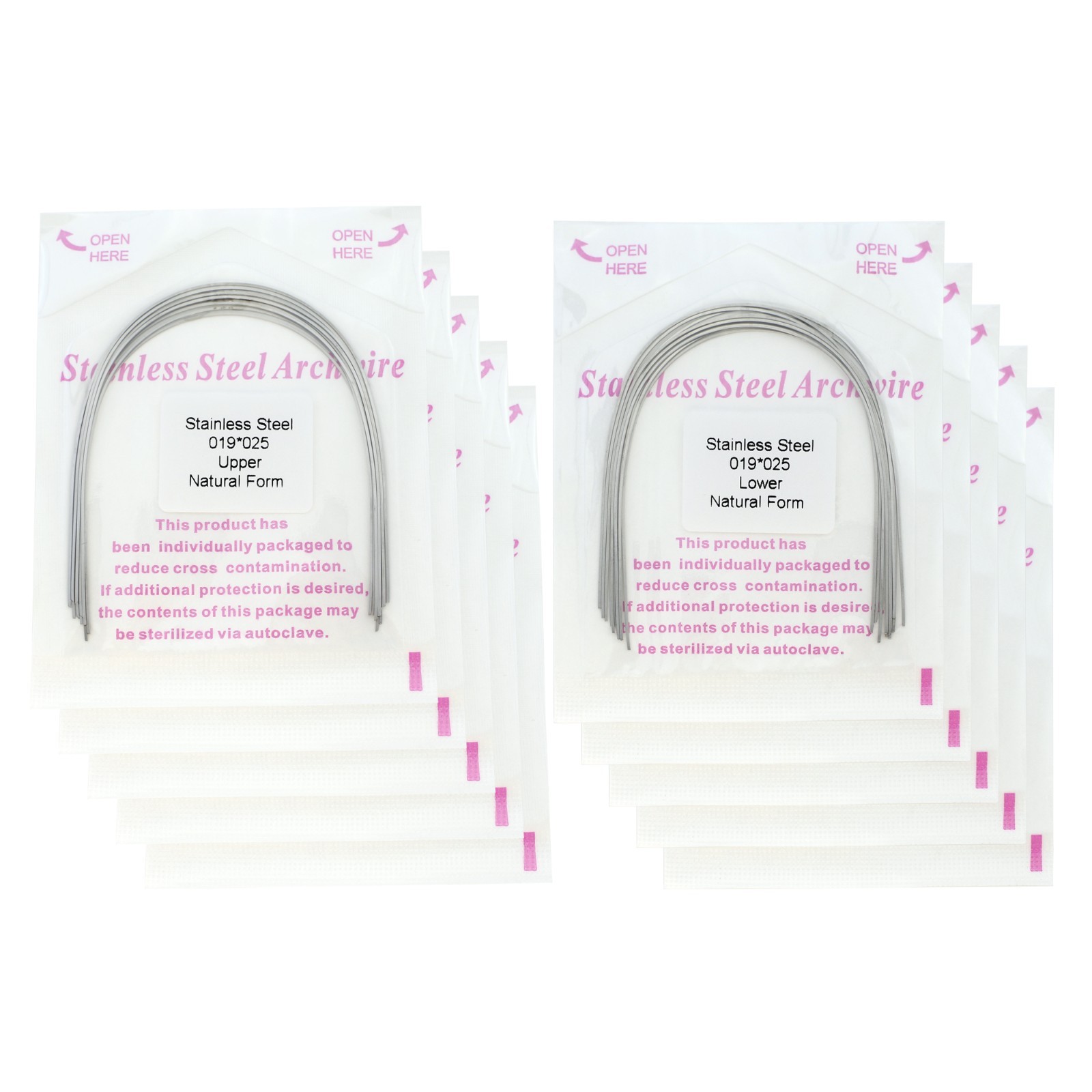 100pcs Orthodontic Archwire Stainless Steel Brace Wires Natural Round Rectanglar