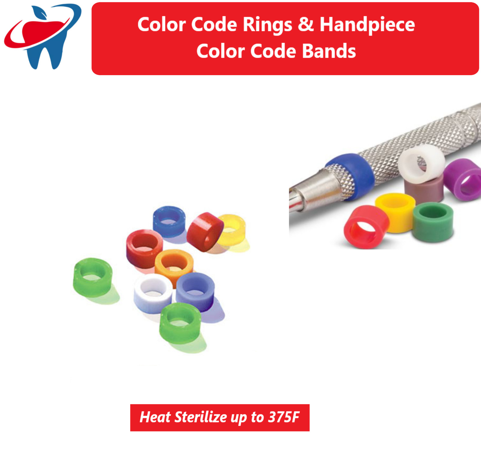 Dental Instrument Code Rings, Grips, Handpiece Rings, Instrument Silicone Ties