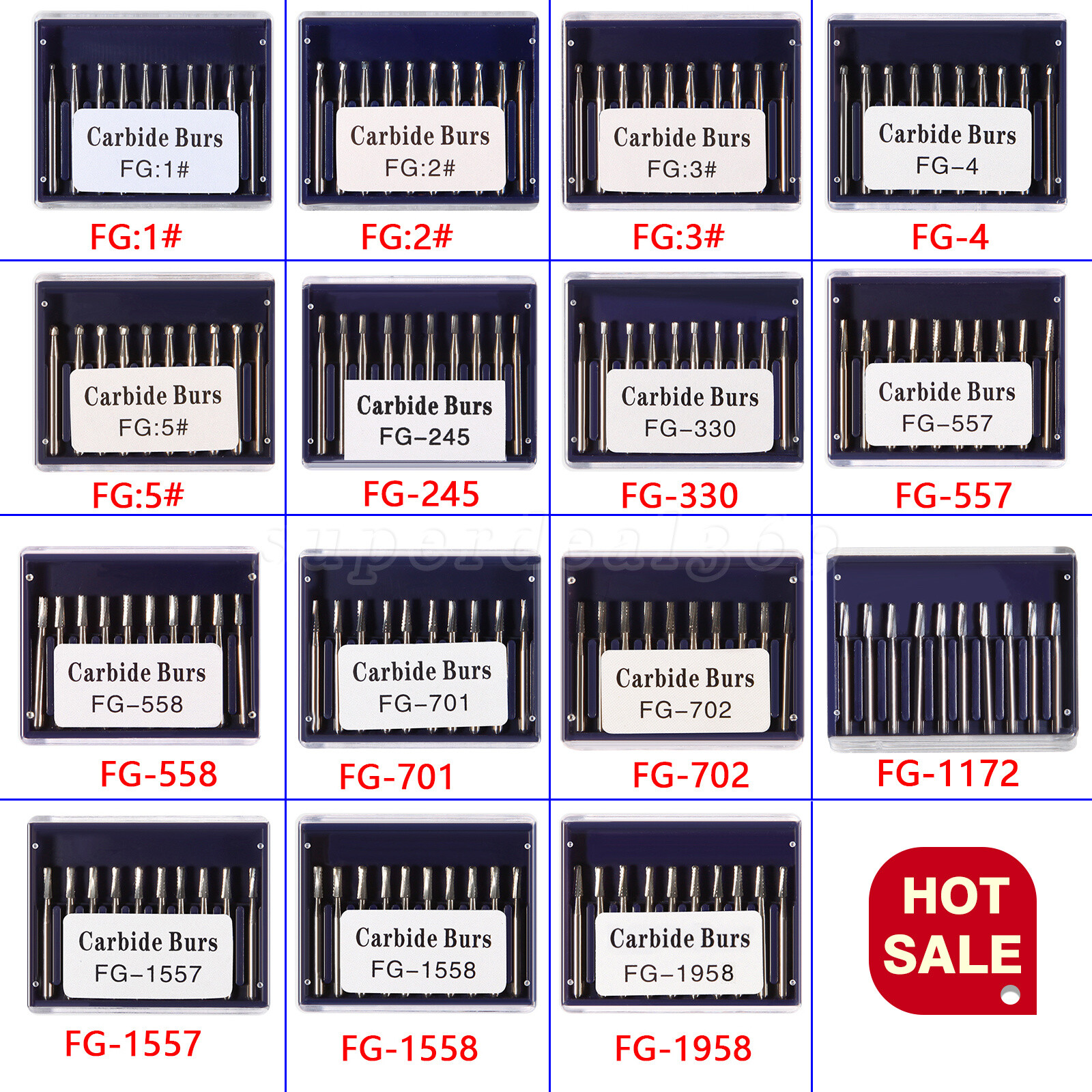Dental Tungsten Carbide Tungsten Steel Burs for High Speed Handpiece all types