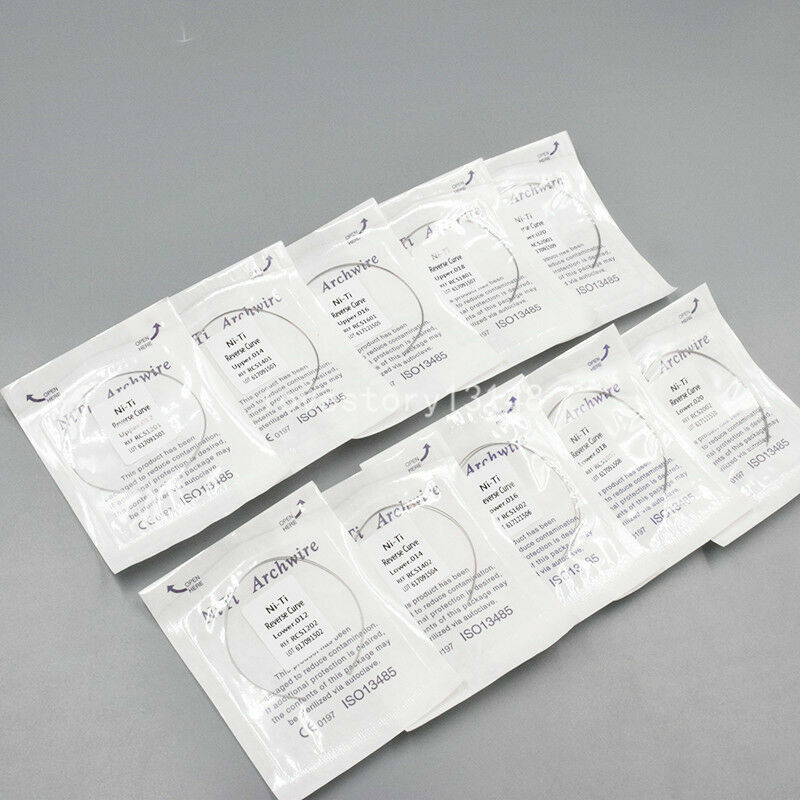 2 Pcs/Pack Dental Ortho Reverse Curve Niti Round Arch Wire Upper/Lower 012-020