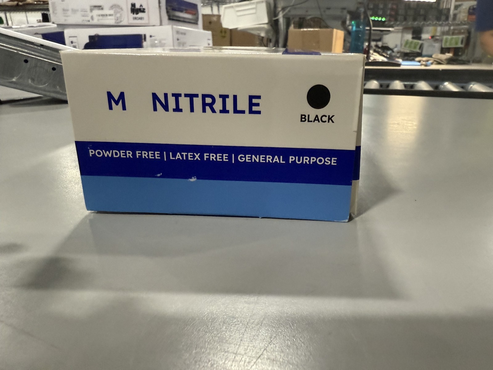 GENERIC NITRILE EXAMINATION GLOVES POWDER FREE 100 COUNT – SIZE: MEDIUM. – BLACK
