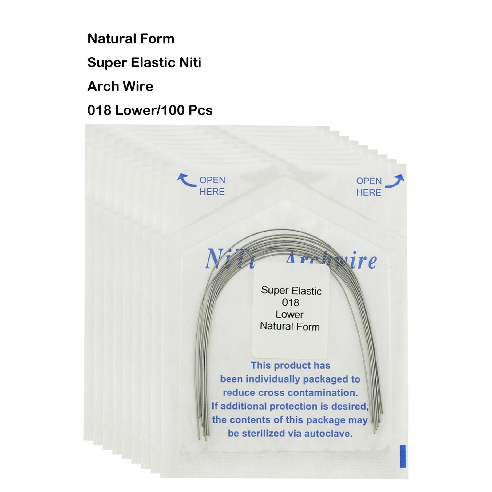 Dental Orthodonic Niti Arch Wire Natural Form Super Elastic Upper/Lower 012-020