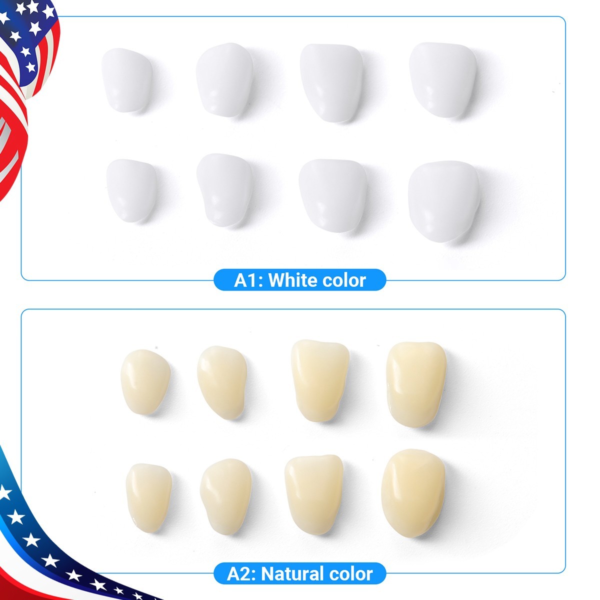 Dental Teeth Veneers Whitening Resin Anterior Upper Temporary Crowns A2 Nature