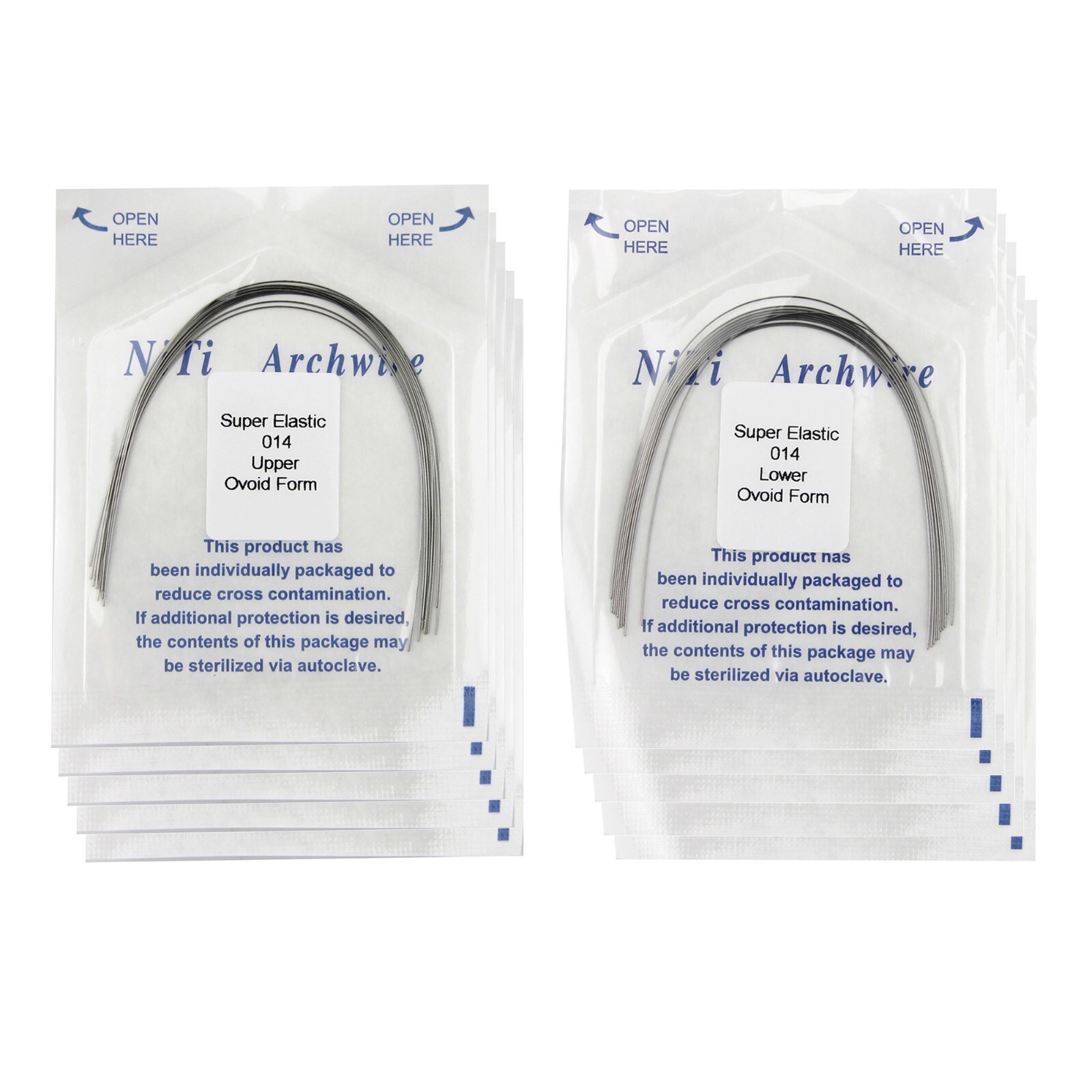 100Pcs Dental Orthodontic Arch Wire Super Elastic NiTi Round Ovoid Form 012-020