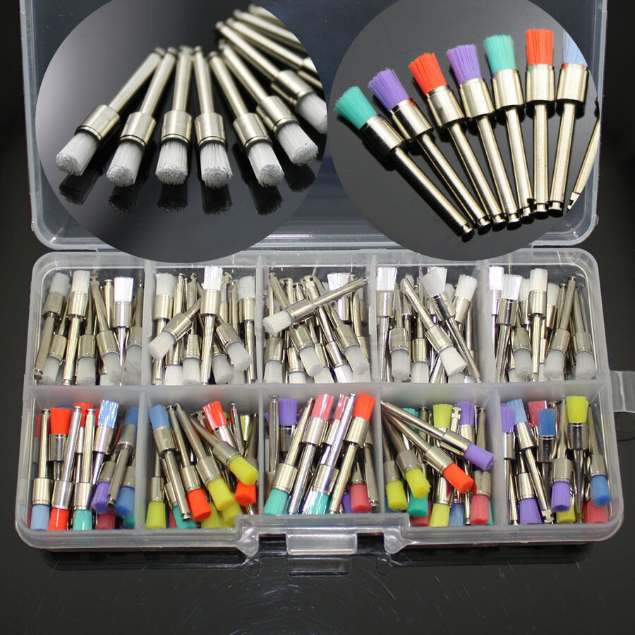 200Pcs/Box Dental Nylon Materials Closure Flat Polishing Prophylaxis Brushes