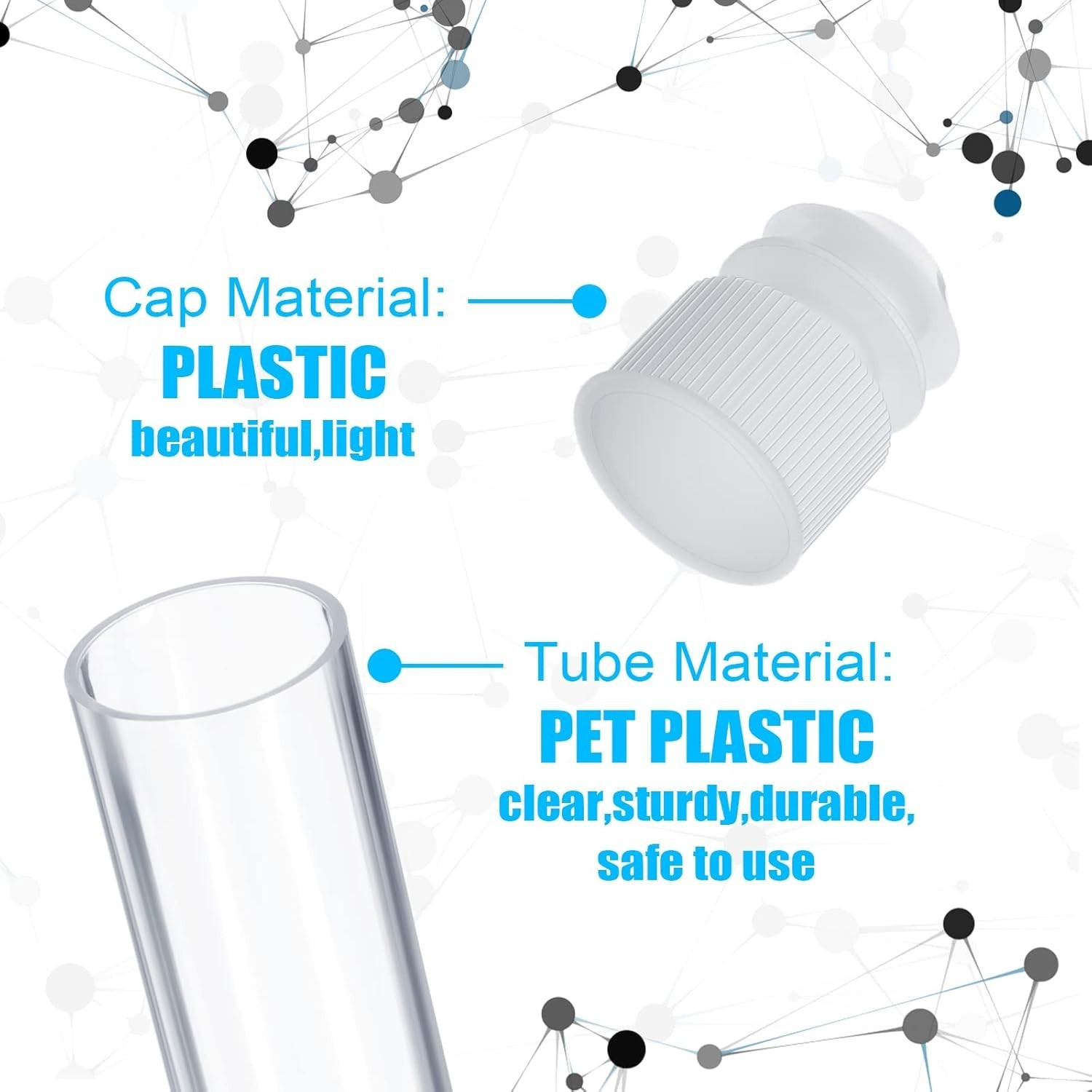 Clear 200 Pcs 10 ml Tubes with Caps – Perfect for Halloween & Experiments