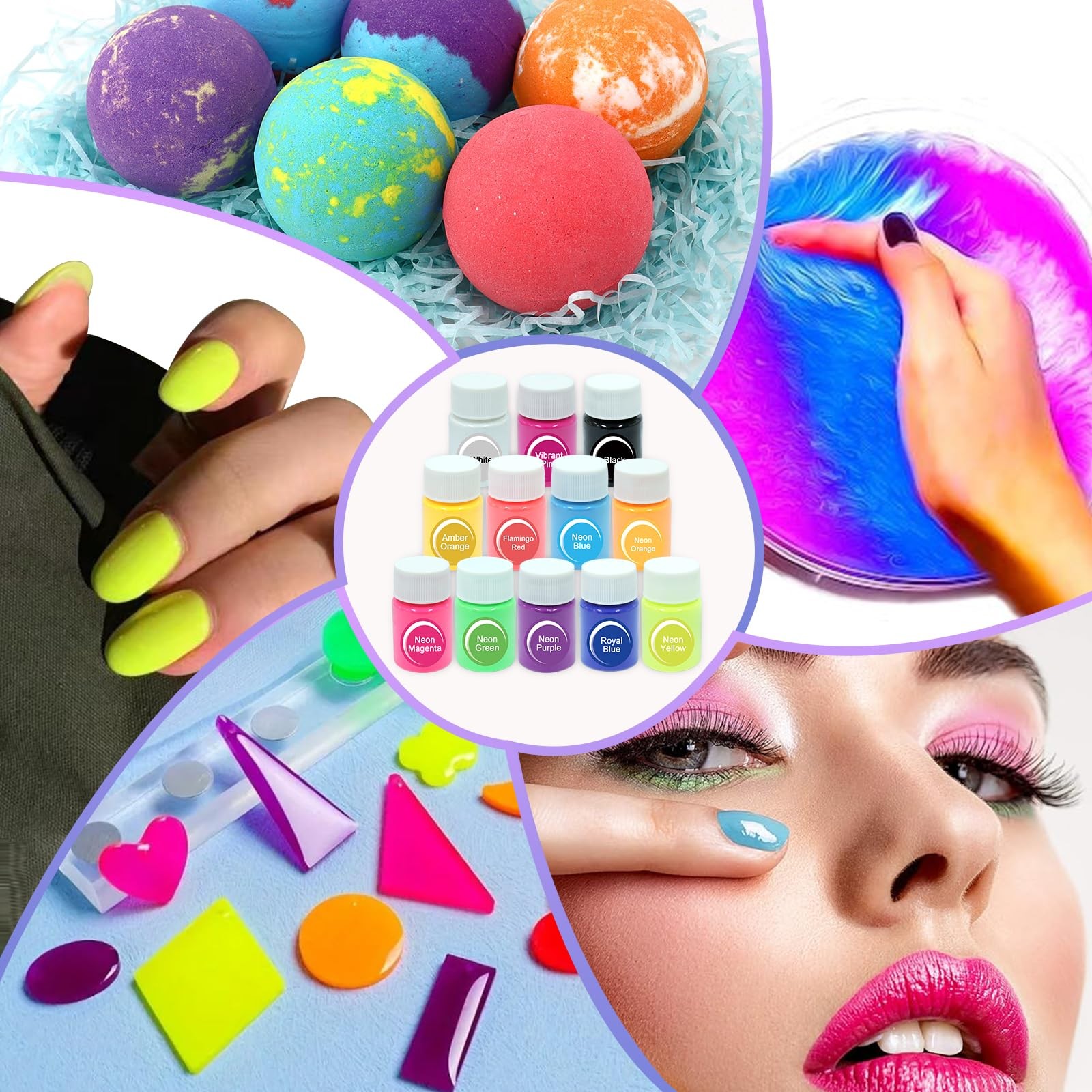 12 Colors (Black, White, Green, Blue, Royal Yellow, Orange, Amber Magenta,…