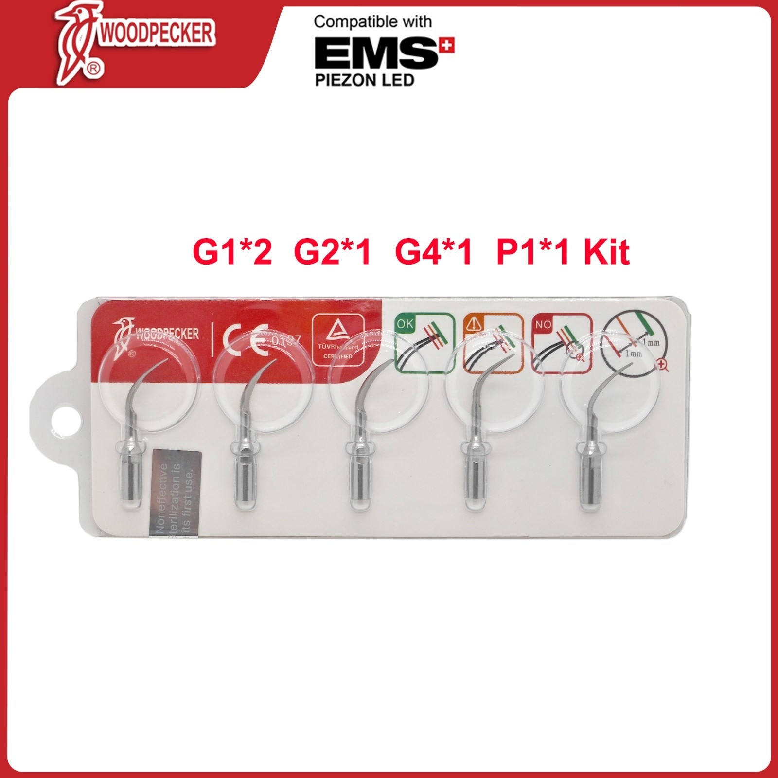 US Original Woodpecker Dental Scaler Tips Scaling Tip G1 G2 G4 P1 P3 For EMS