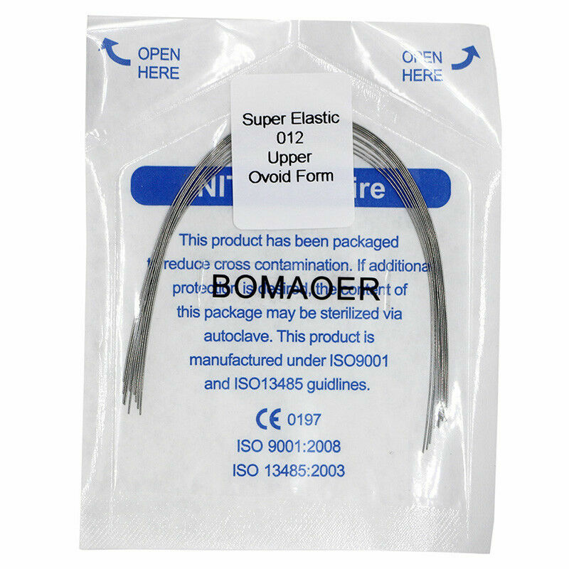 50×Dental Orthodontic Super Nickel Titanium Elastic Arch Wire Round 012 upper