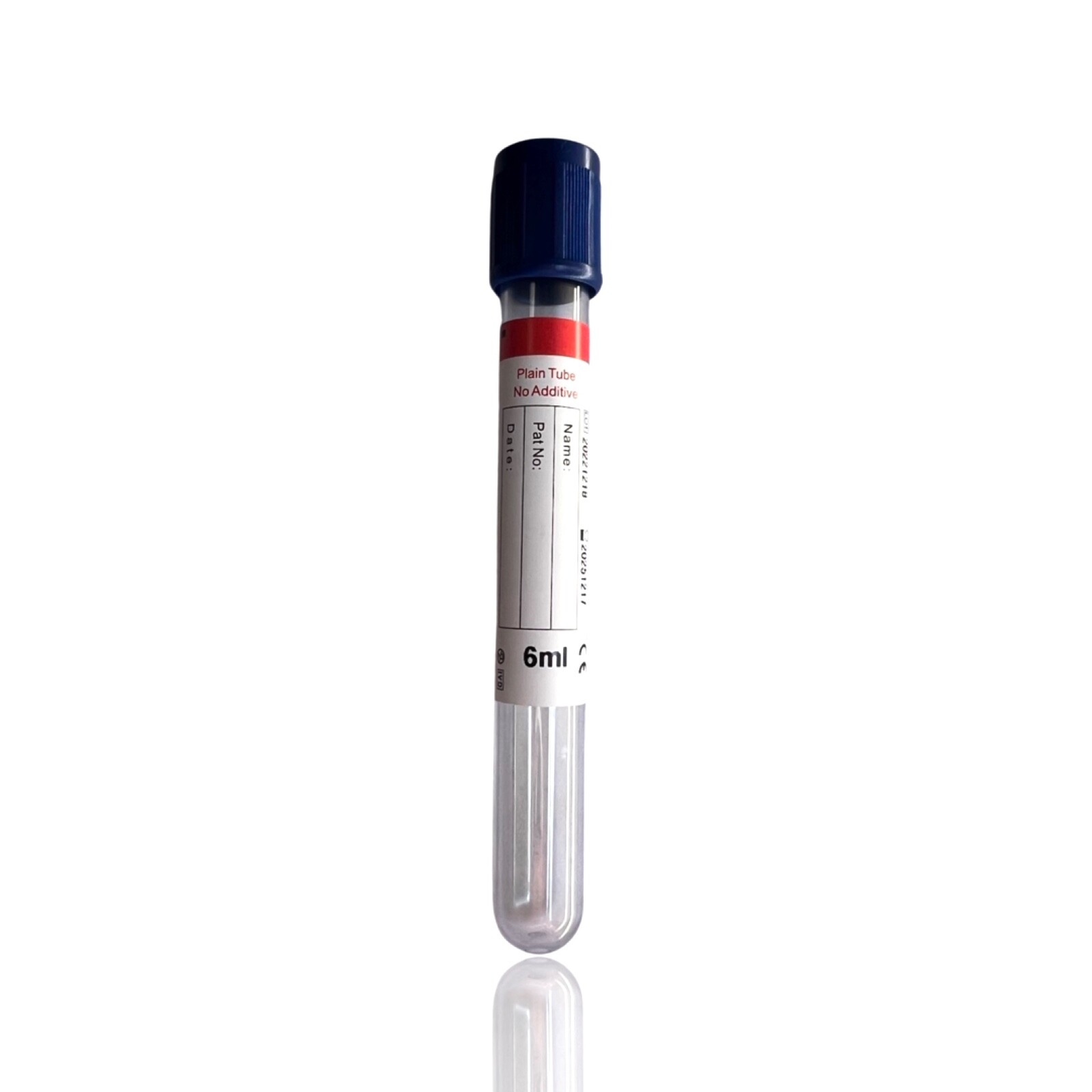 VACUUM BLOOD COLLECTION PLAIN TUBE NO ADDITIVE, 13x100mm 6mL, Exp 12/25