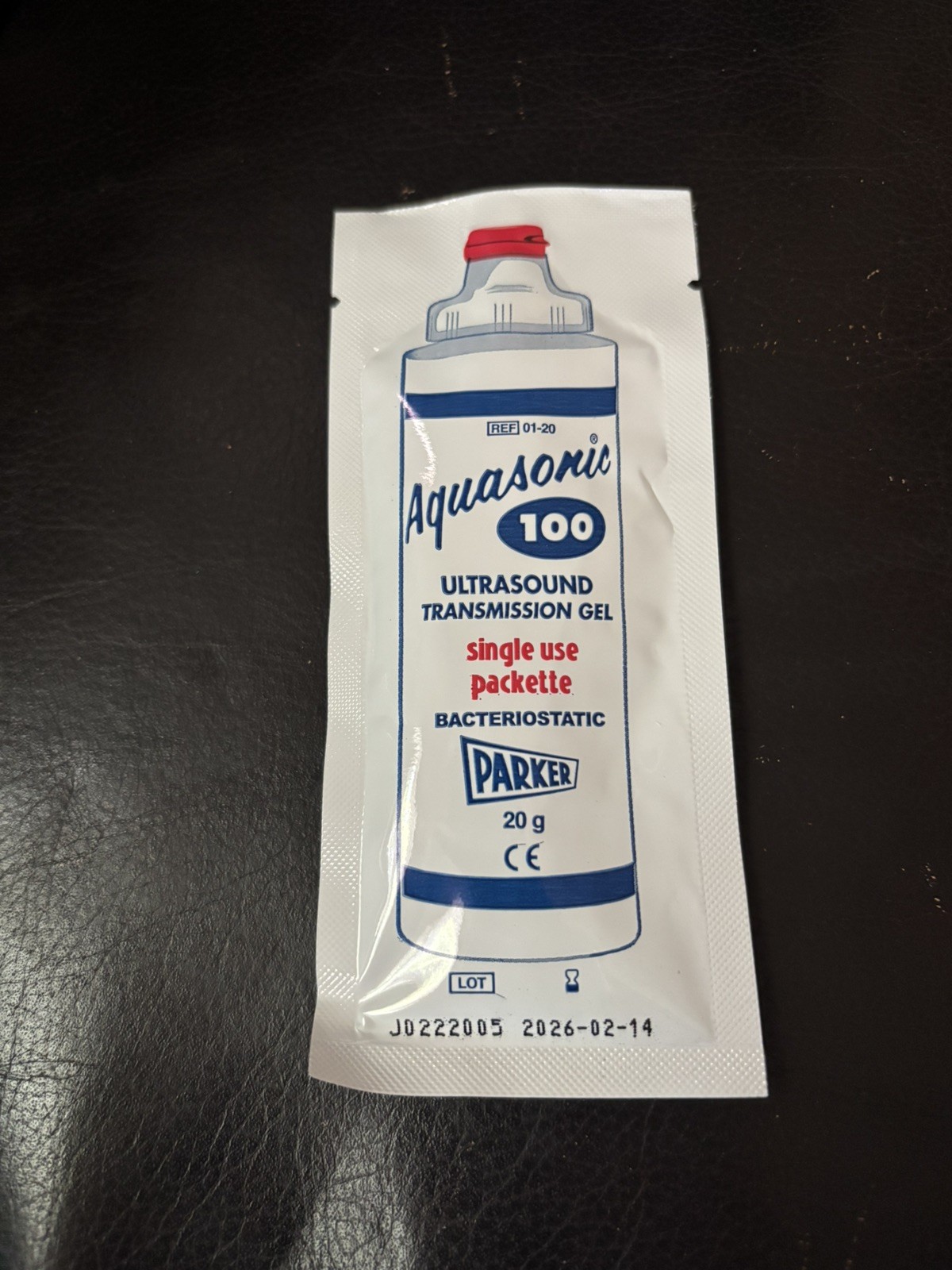 BOX OF 100 Parker Aquasonic 100 Ultrasound Gel 01-20 20g Packets EXP 2/2026