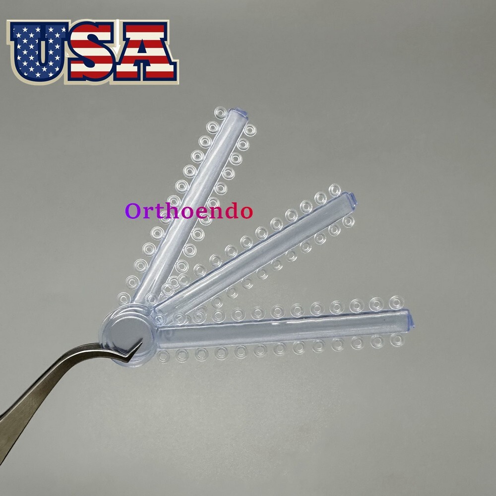 1 Bag Dental Orthodontic Elastic Ligature Ties Rubber Bands Single/Double Colors