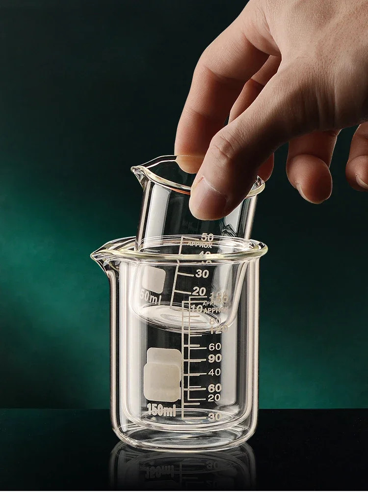 High Borosilicate Glass Measuring Cup – Heat Resistant Lab Beaker 50ml-500ml