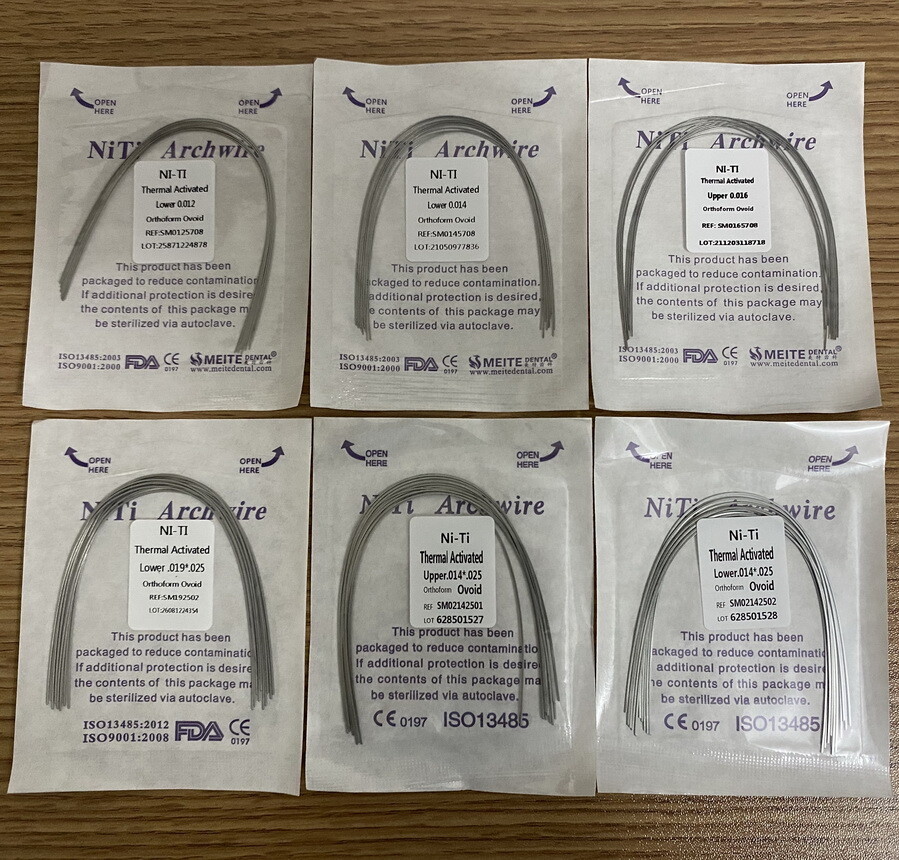 Dental Orthodontic Thermal Activated Archwires Niti Arch Wire Ovoid Natural Form