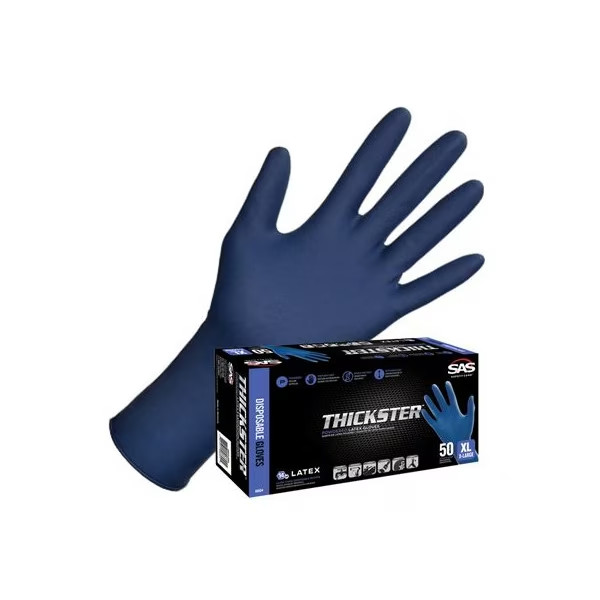 SAS 6604 Thickster Rubber Gloves Powder Free 14mil Version XL (10/Boxes of 50)