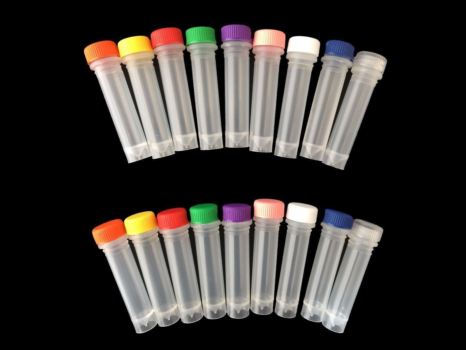 Plastic Vials Microcentrifuge Tubes Orange Lab Screw Cap Tube Lot Sample new 1ml