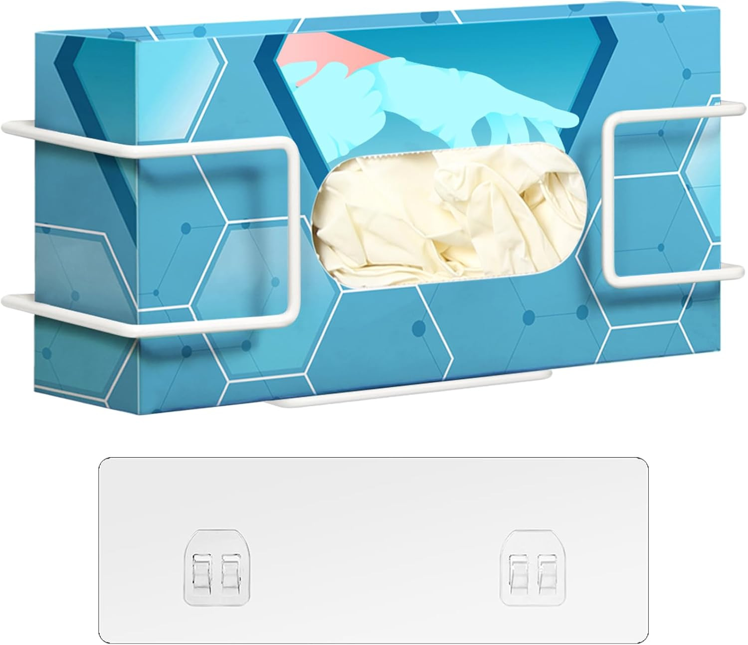 Glove Box Holder Wall Mount Disposable Glove Dispenser, Metal Glove Rack for Rub