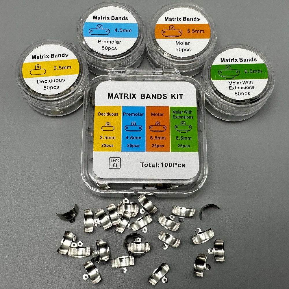 Dental Nickel Titanium Clamping Ring Matrix Bands Sectional Contoured Matrix