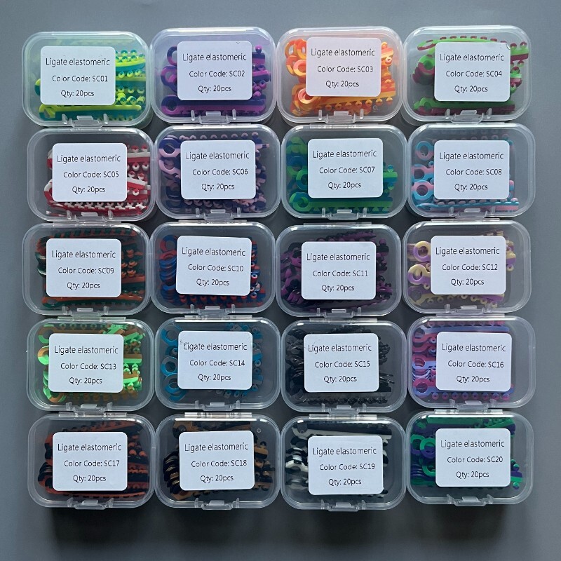 1Box/320pcs Dental Ligature Ties Orthodontic Elastic Rubber Bands Mix Colors