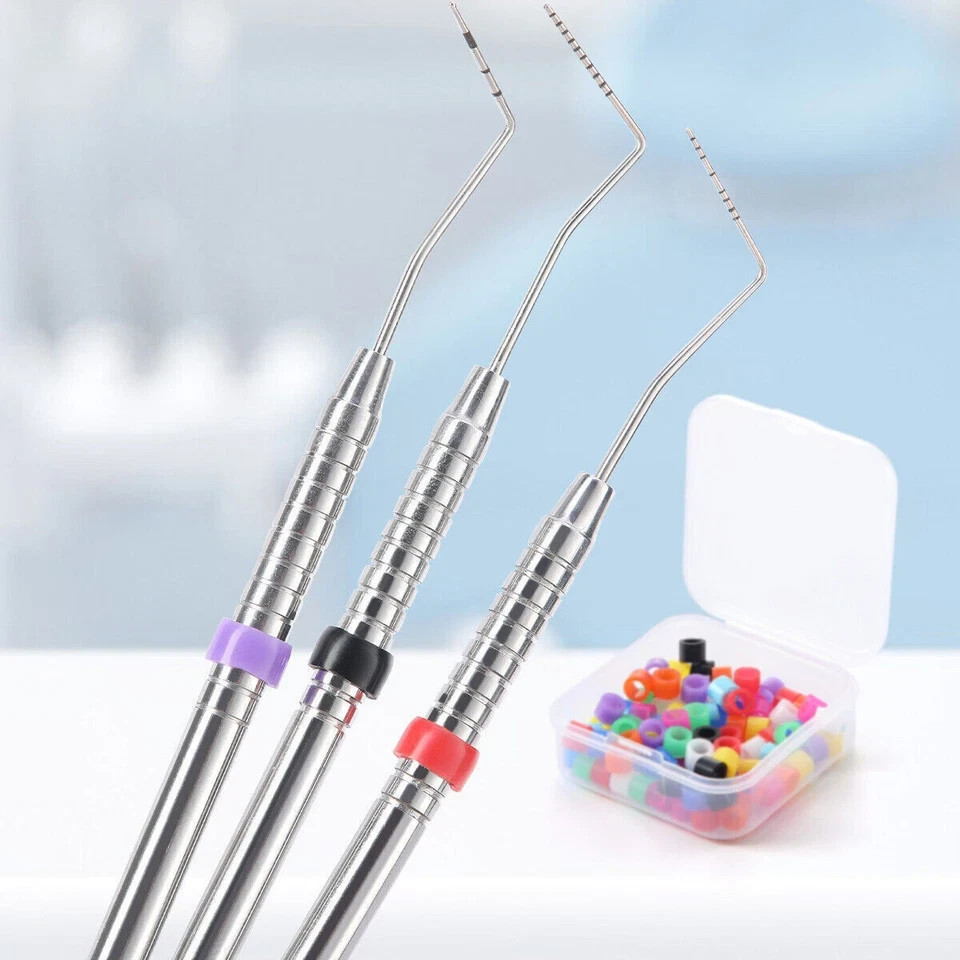 100 Pcs/Box Dental Instrument Hygienist Silicone Color Code Ring Band Circle L/S
