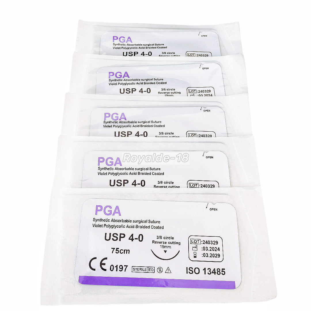 Absorbable Dental Oral Surgical Sutures CHROMIC GUT 3/0 PGA 4/0 Natural Needled