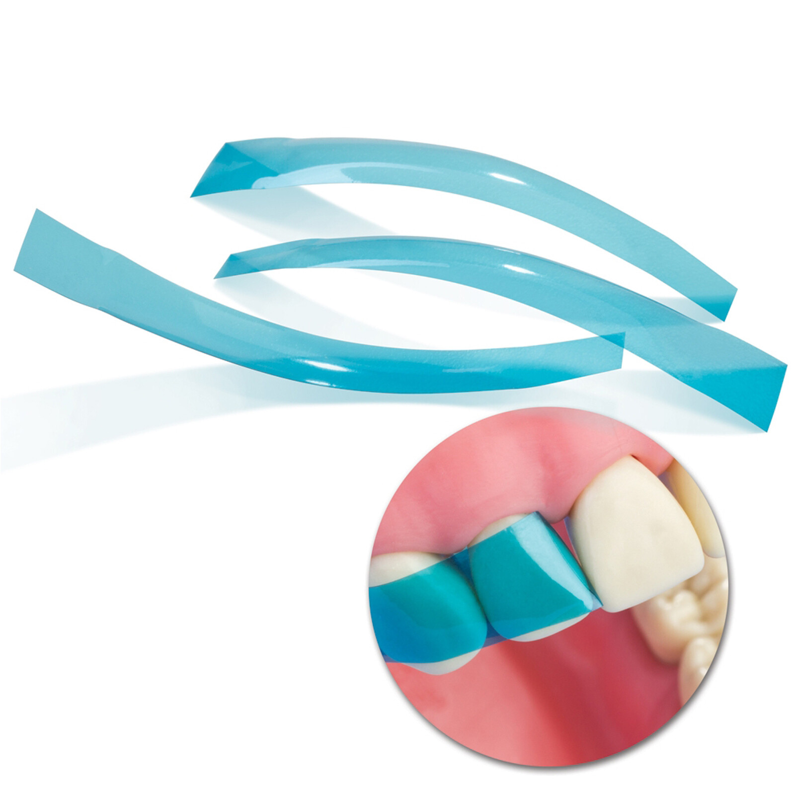 Dental Blue Tint View Matrix Contoured Anterior Matrices Mylar Anatomical Strip