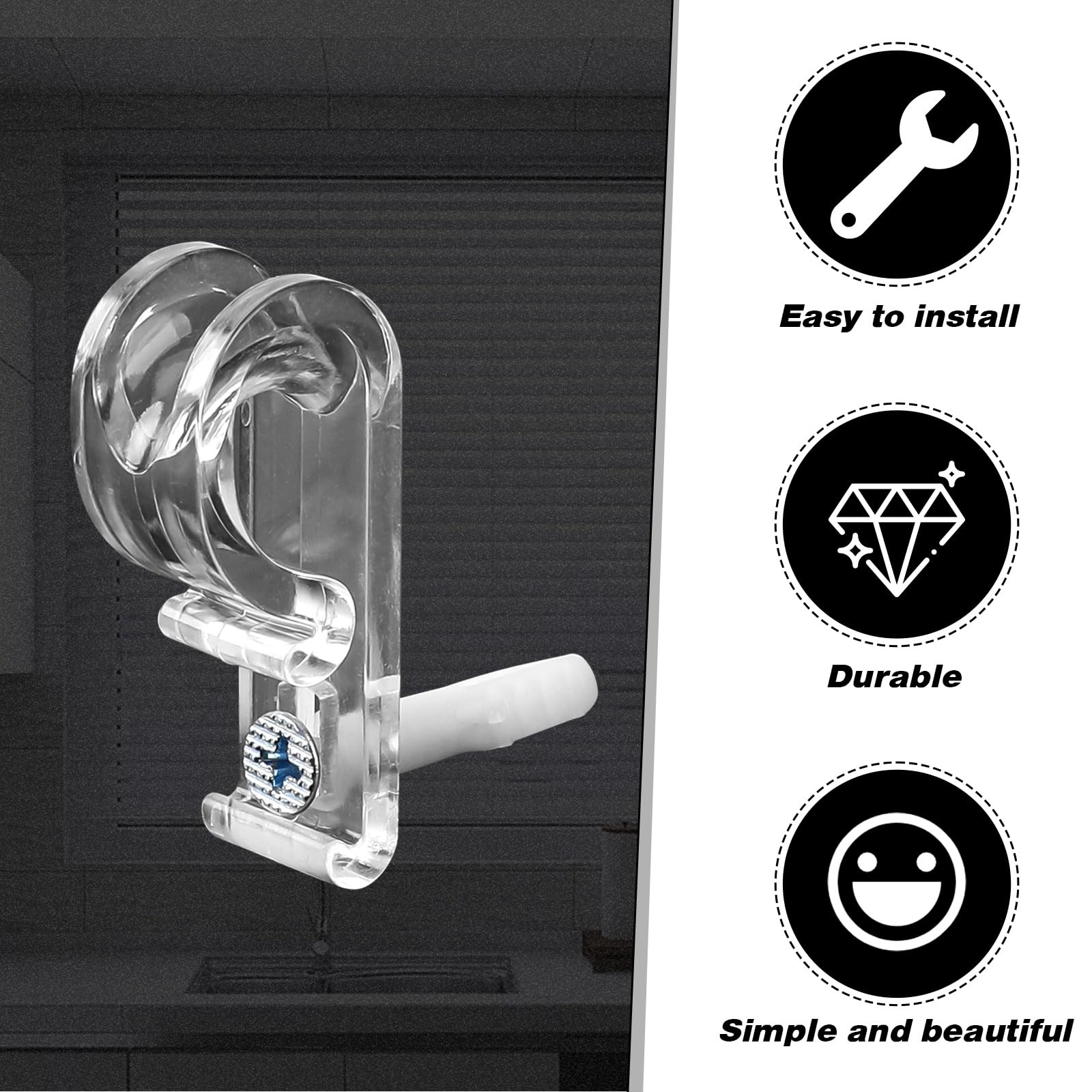 8 Pcs Roller Shade Clear Saftey Chain Retainer and Cord Guide Curtain P Clip Bli