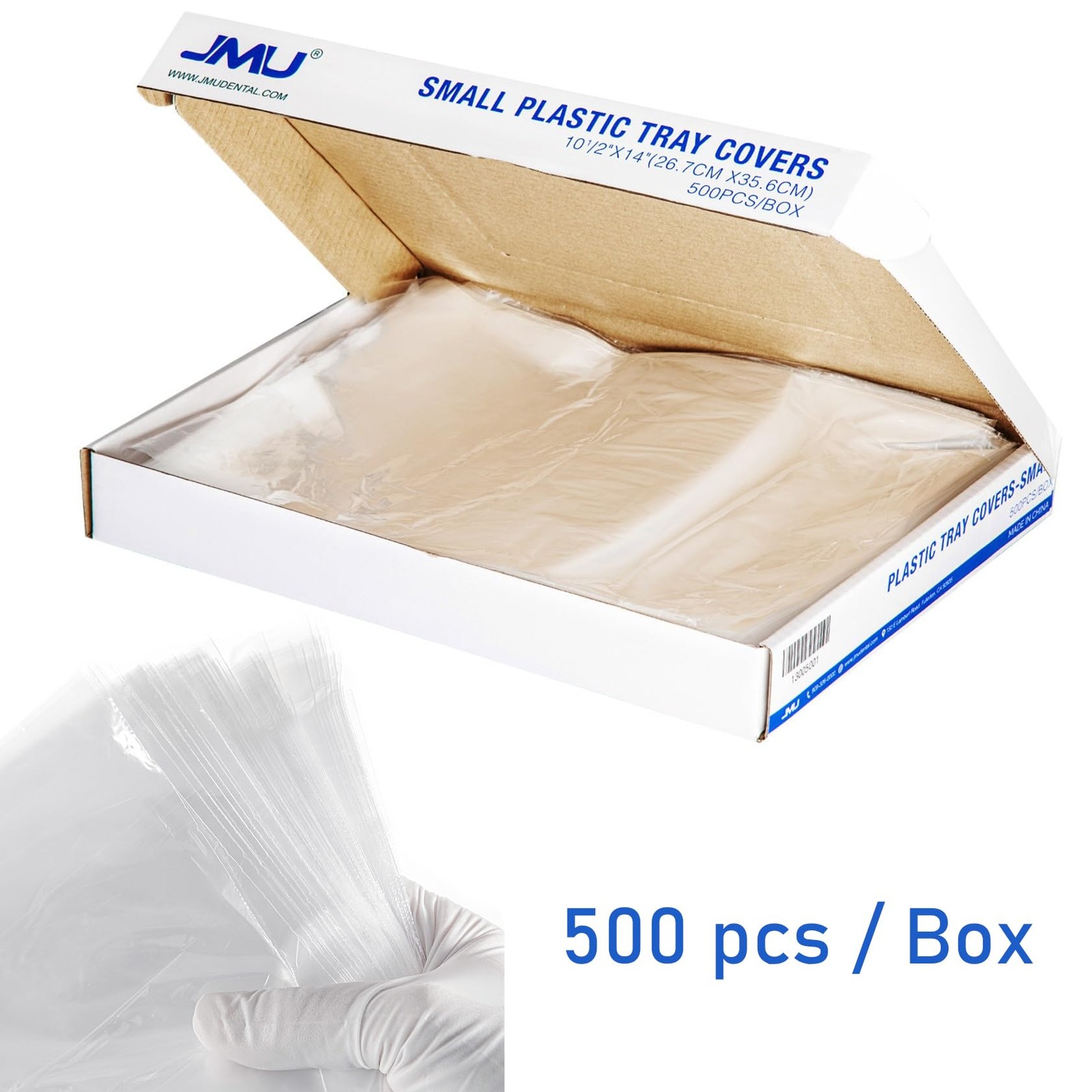 JMU Dental Tray Covers, Disposable Clear Plastic Sleeve, Ritter Size B 10.5 x 14