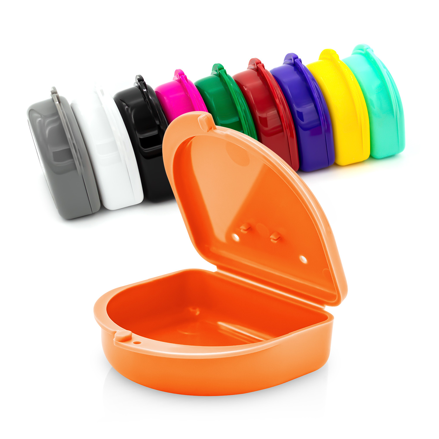 2PK Retainer Case, Denture Storage Box, Mouthguard Container,Dental Aligner Case