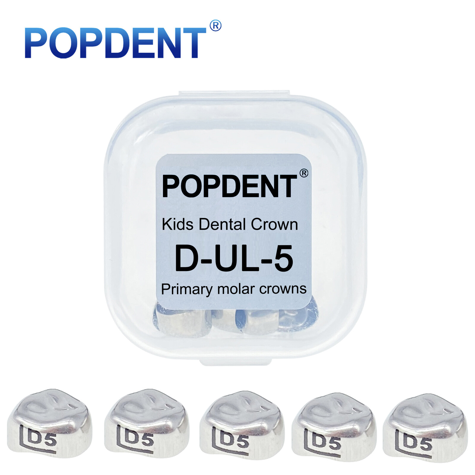 5Pcs Dental Kids Crown Primary Molar Pediatric Crowns stainless steel 48 Sizes