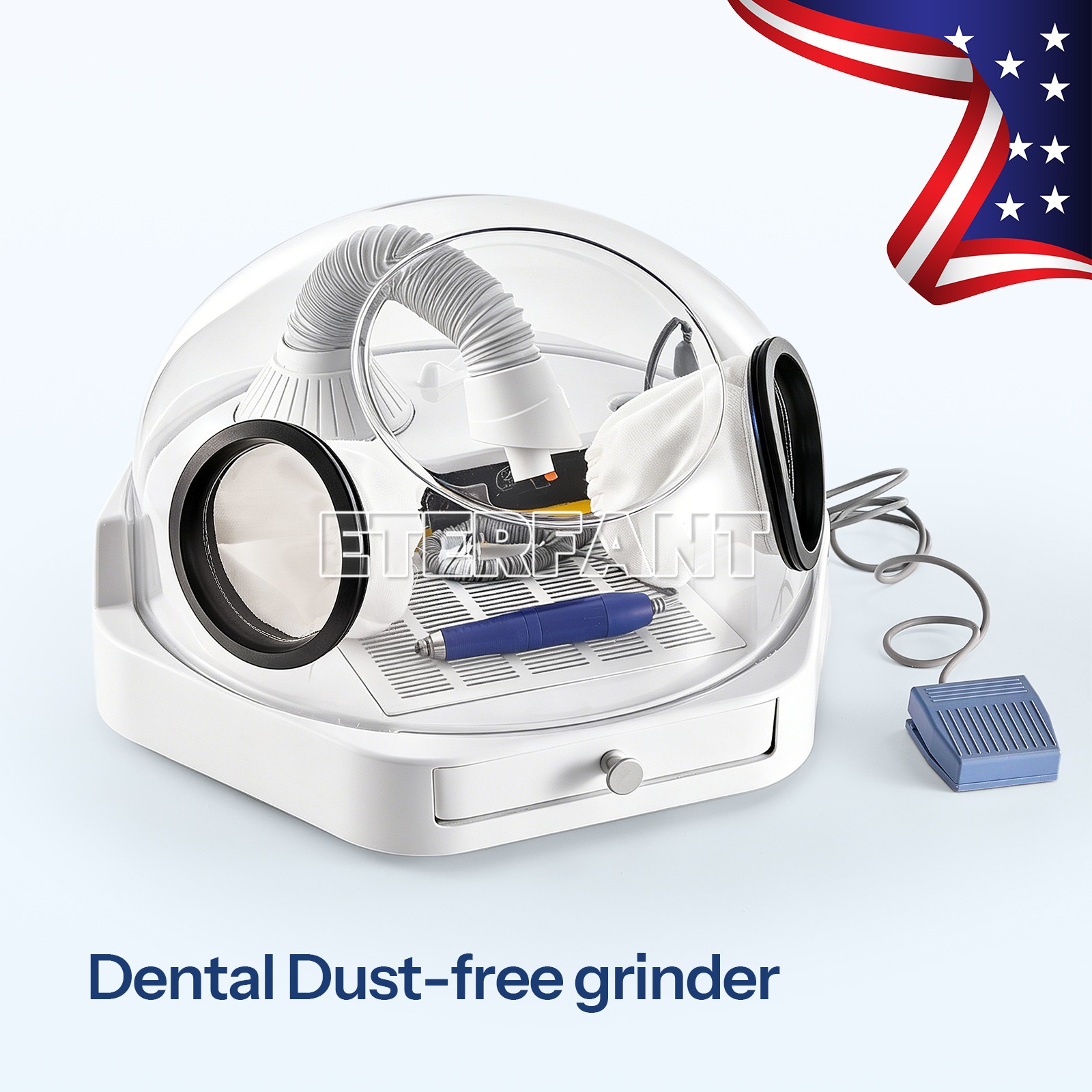 Dental Twin Pen Sandblaster with 2 Al Tanks/Dust-Free Grinding Machine with LED