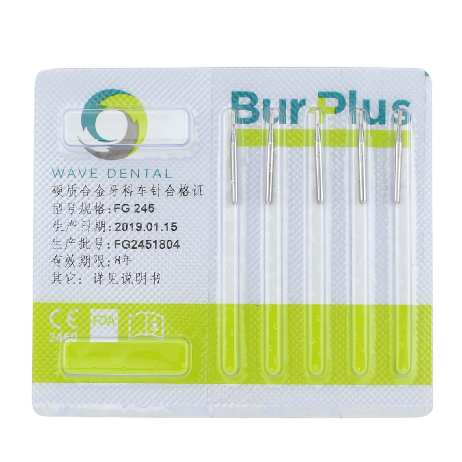 Wave Dental Tungsten Carbide Burs FG245 Friction Grip for High Speed Handpiece