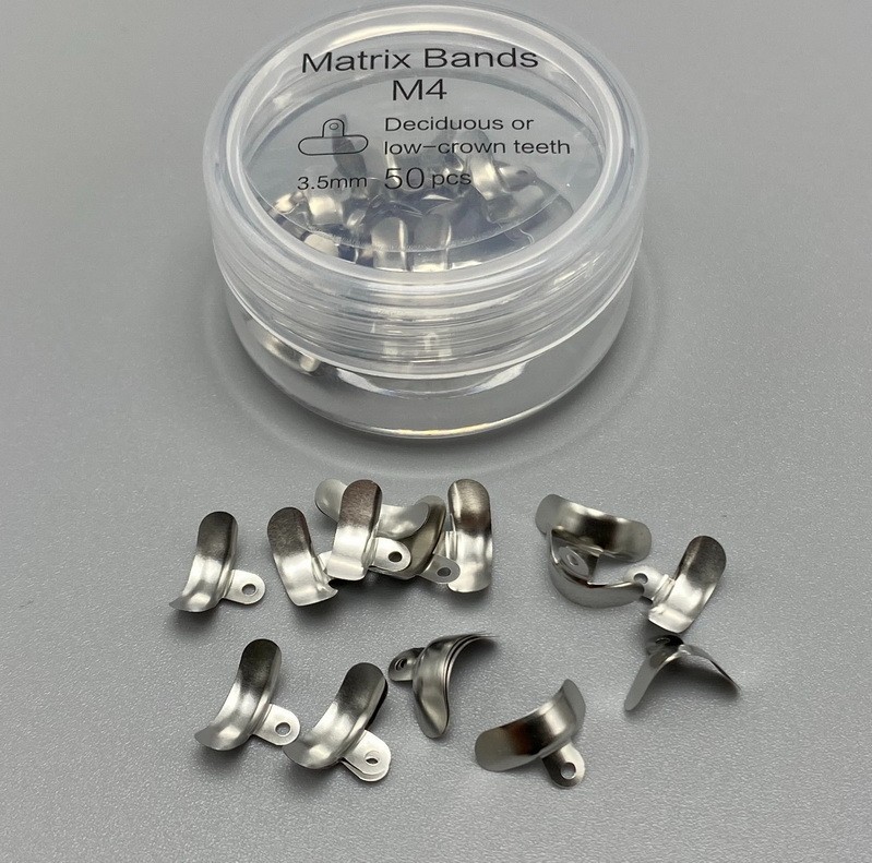 1 Box Dental Sectional Contoured System Matrix Bands M4 Metal Matrices Refill