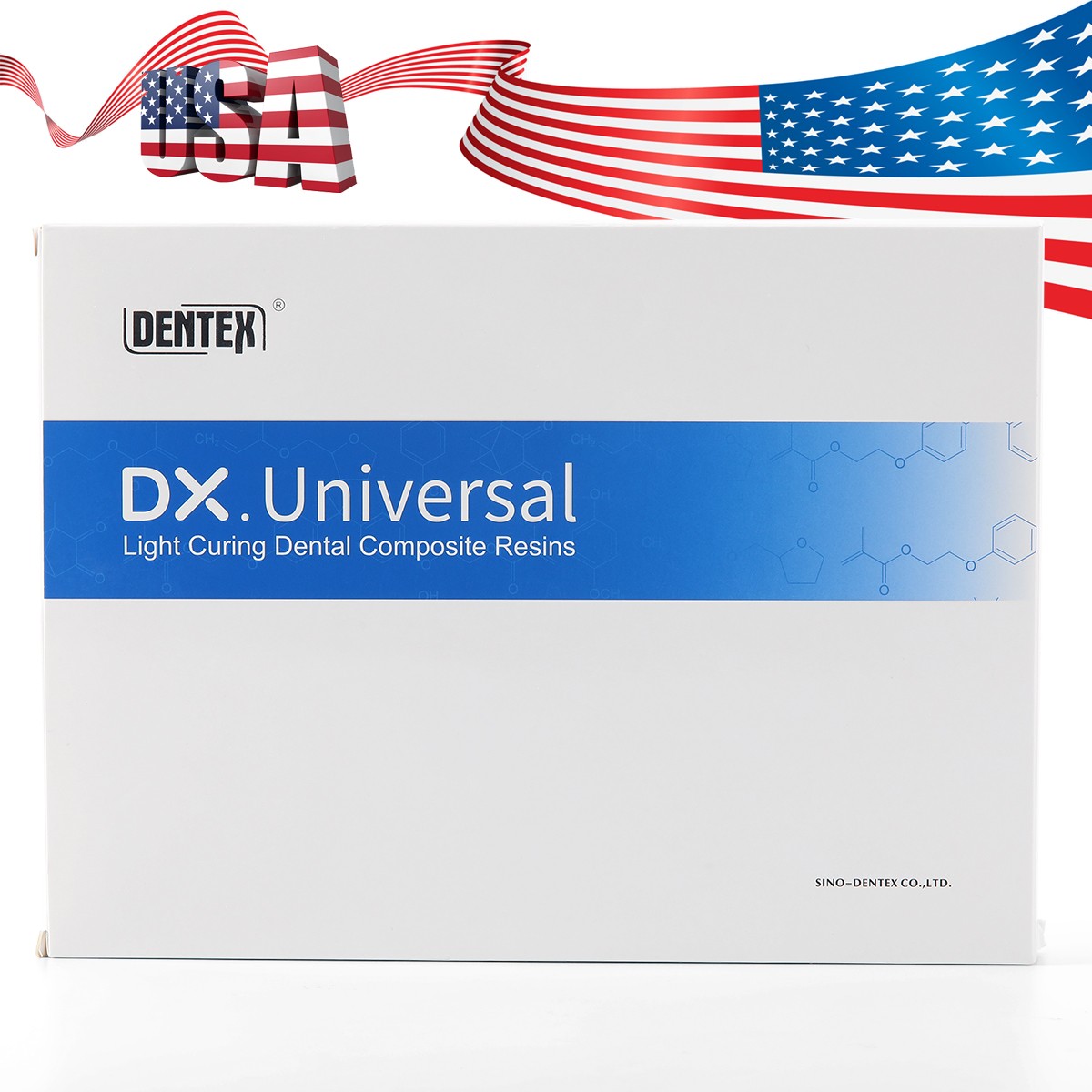 Dental Light Cure omposite Kit 5 Colors A1-A3.5 with Ethant & Bonding Agent