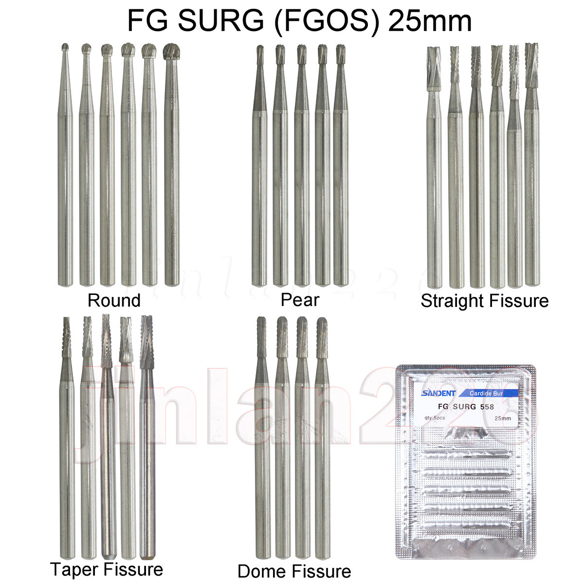 20 Types Dental Round Tungsten Carbide FG Bur For Surgical/ High Speed Handpiece