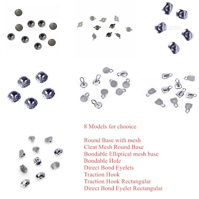AZDENT Dental Ortho Lingual Buttons Bondable Round Base 8 Models 10pcs/pack