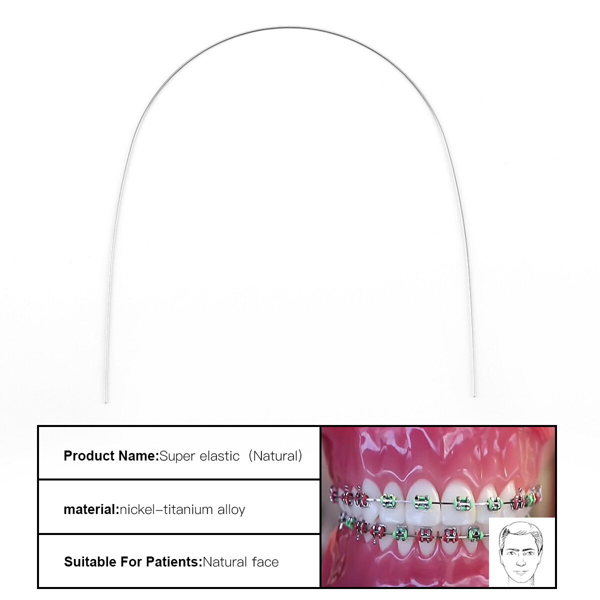 AZDENT Dental Orthodontic Super Elastic Niti Arch Wire Round Natural Nature Form