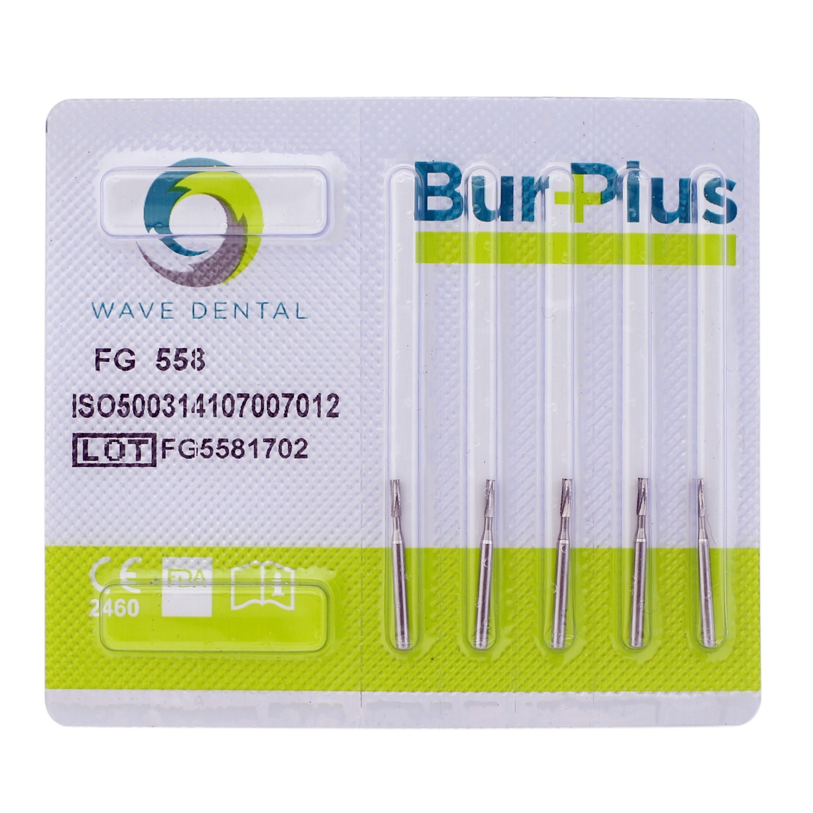 Dental Carbide Burs FG 558 Friction Grip Flat End Cylinder Cross Cut High Speed