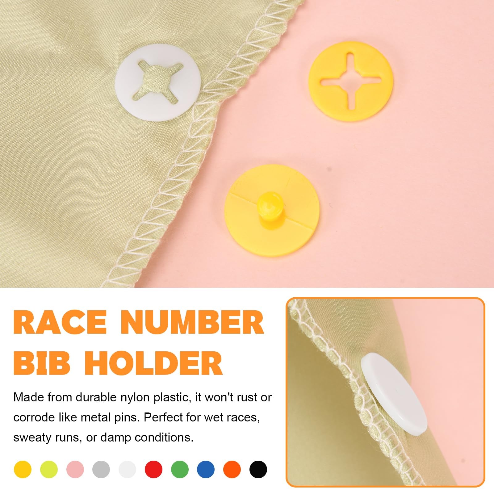 20 PCS Running Bib Clips Race Number Holders Marathon Triathlon Fasteners