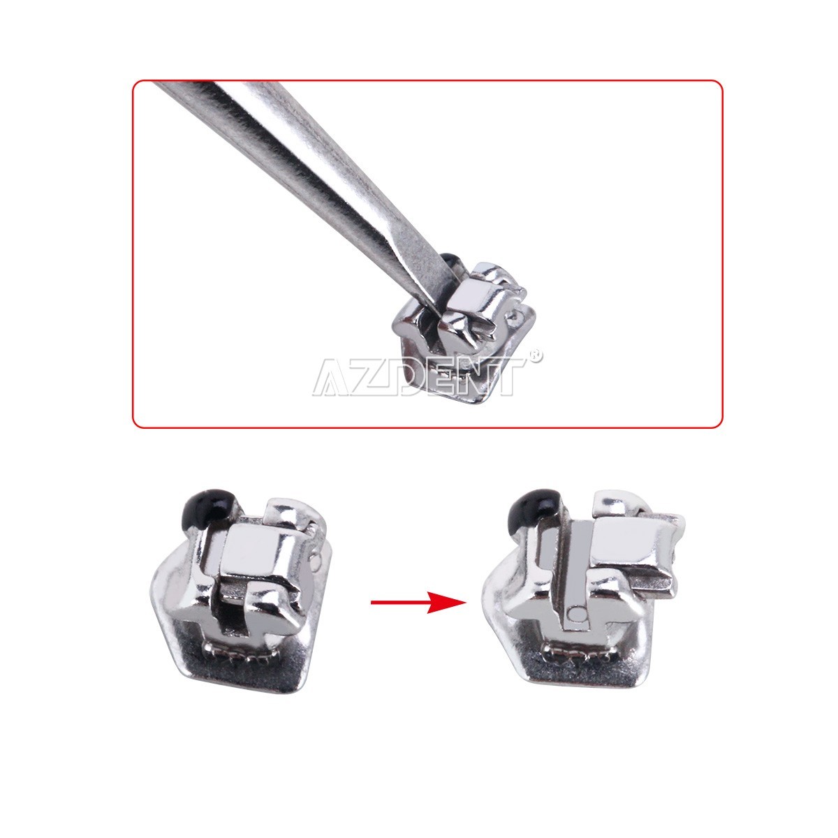 AZDENT Dental Orthodontic Metal Self-Ligating Brackets Roth 0.022″ 345 hooks