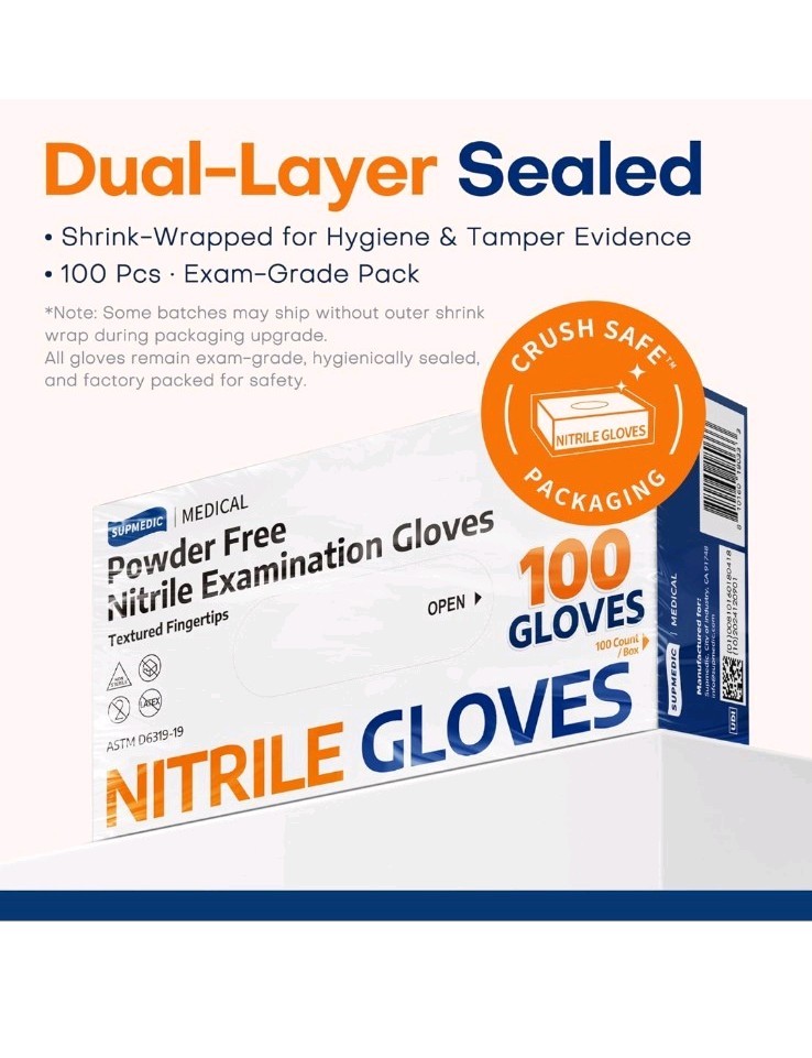 Medical Soft Max™ Nitrile Exam Gloves 1000 Pcs Latex-Free Powder-Free Food Safe