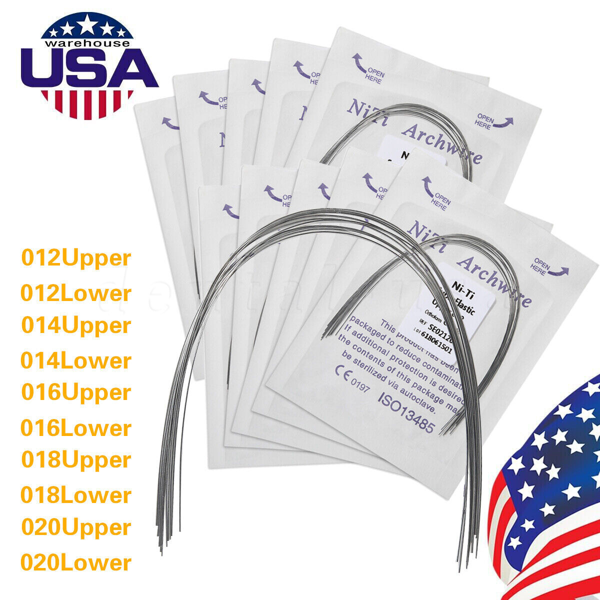 10 pcs/bag Dental Orthodontic Super Elastic Niti Arch Wire Round Ovoid Form