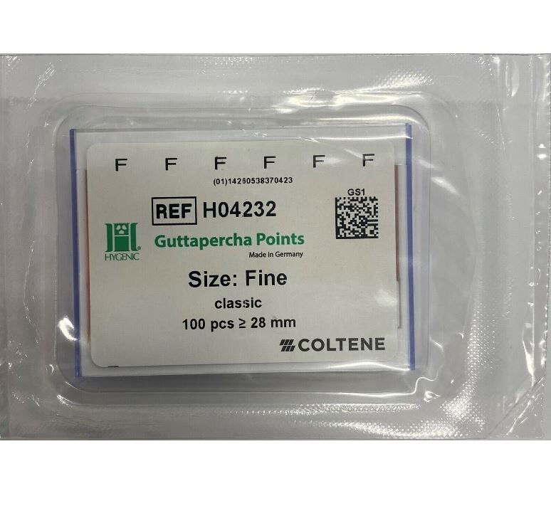 *100-Pieces* Coltene Hygenic Guttapercha Points Classic Size-Fine H04232