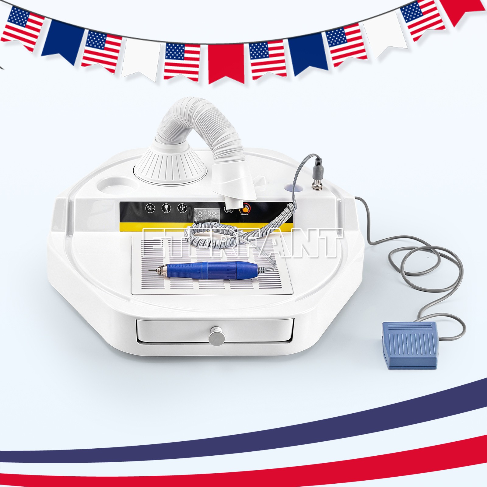 Dental Twin Pen Sandblaster with 2 Al Tanks/Dust-Free Grinding Machine with LED