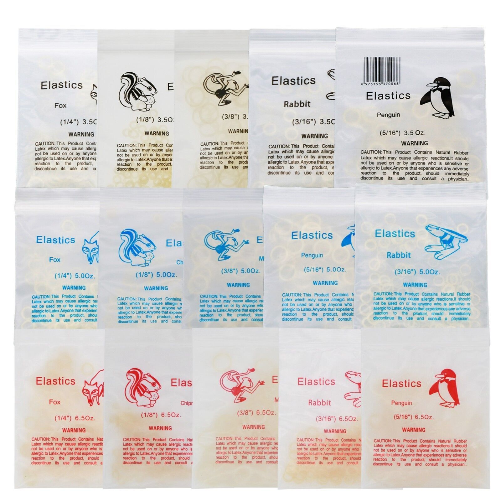 US Dental Orthodontic Rubber Bands Ortho Elastics Latex Brace 3.5 5.0 6.5 OZ