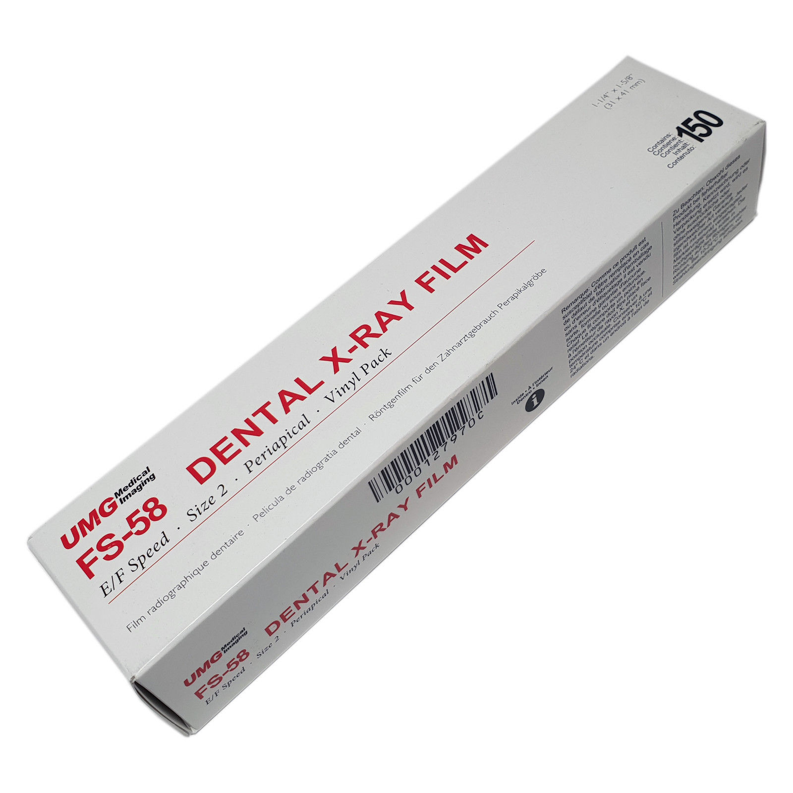 UMG Dental XRay Film All Types D or E/F Speed, Size 0 or 2, Single or Double